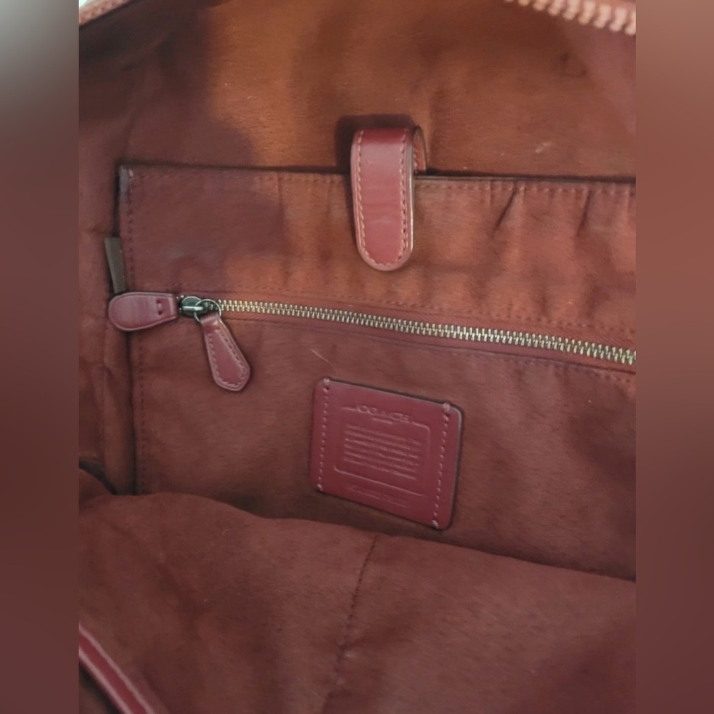 Coach New Year Barrow Varsity Stripe Backpack Red Coated Canvas Leather Trim - Picture 14 of 16
